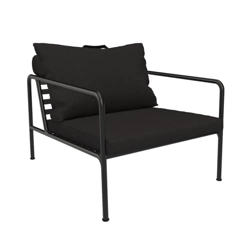 Fauteuil rembourré Avon   - Houe - Charbon - Acier thermolaqué, Mousse polyuréthane, Tissu Sunbrella
