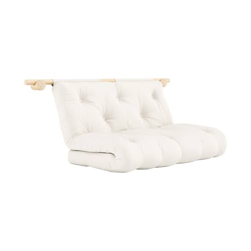 Canapé convertible Hooked / L 135 cm - Modulable 3 positions - KARUP DESIGN - Naturel 701 / Pin - Fibres recyclées mélangées, Mousse, Pin massif certifié FSC