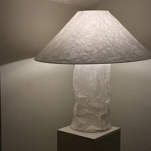 Lampe de table Lampampe papier blanc / Ingo Maurer, 1980 - Ø 75 x H 76 cm - Ingo Maurer - Blanc - Métal, Papier japonais