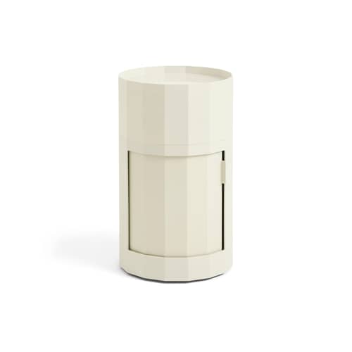 Portaoggetti Facet High materiale plastico bianco / H 66 cm - 1 anta / Con rotelle - Hay - Eggshell - ABS riciclato