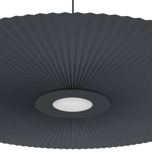 Suspension Carmen Large tissu gris / LED - Ø 120 cm - Hartô - Gris ardoise - Métal peint, Textile contrecollé sur PET