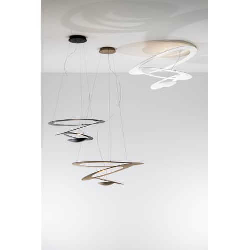 Suspension Pirce Mini métal or LED / Ø 69 cm / Seconde vie - Artemide - Or - Aluminium verni