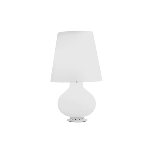Fontana 1853 Large Table lamp glass white / H 78 cm - Max Ingrand, 1954 - Fontana Arte - White - Painted metal, Satin blown glass