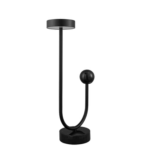 Grasil LED Table lamp metal stone black / L 28.5 x H 56 cm - Metal & marble - AYTM - Black - Marble, Steel