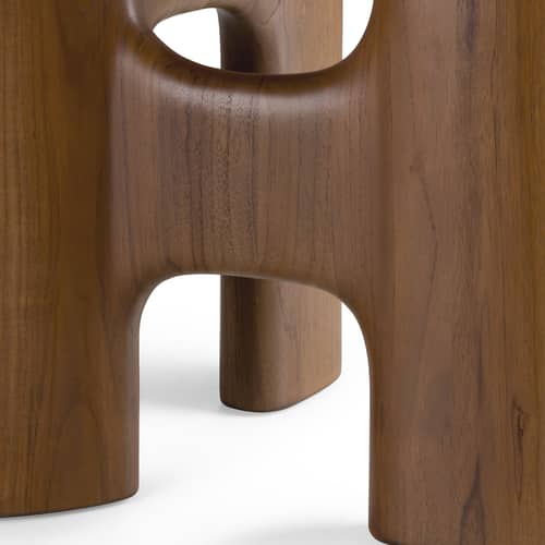 Table rectangulaire Flow bois marron / 200 x 110 cm - 8 personnes - Ethnicraft - Teck marron - Teck massif verni