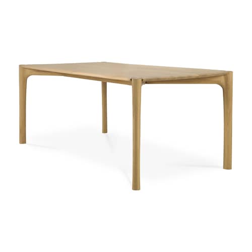 Table rectangulaire PI bois naturel / 200 x 95 cm - 8 personnes - Ethnicraft - Chêne naturel - Chêne massif huilé