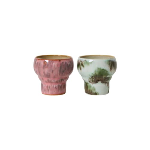 Tasse 70s ceramics céramique multicolore / Set de 2 - 24 cl - HK LIVING - Expression - Grès émaillé