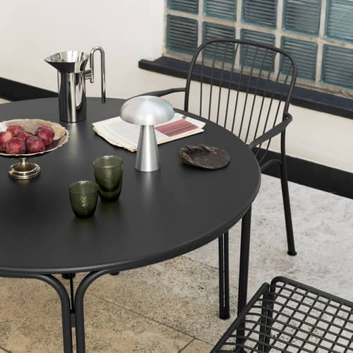 Tavolo rotondo Thorvald SC98 metallo nero / Ø 115 cm - &tradition - Nero caldo - Acciaio