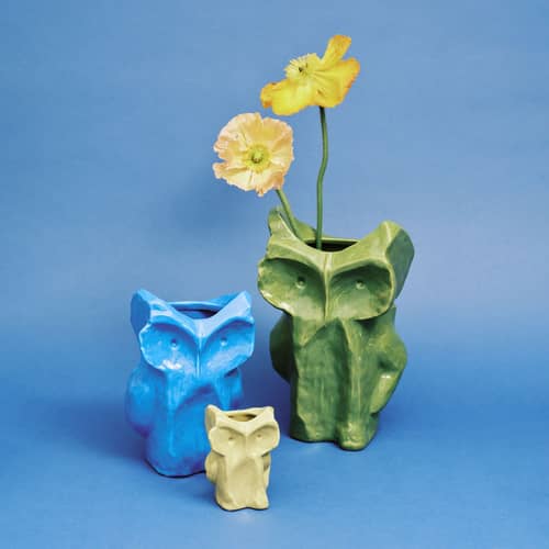 Vase After Midnight Owl  keramik gelb / XS - H 12 cm - Serax - Gelb - emaillierter Sandstein