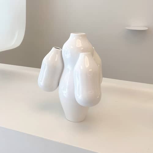 Allpa Mini Vase ceramic white / Ø 25 x H 28 cm - Hand-made / Jean-Baptiste Fastrez, 2020 - Moustache - White - Glazed ceramic