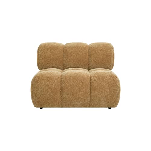 Gepolsterter Sessel Waffle textil braun / Sofa modulierbar - NV GALLERY - Camel, gekreppt - Gewebe, High Density-Schaum