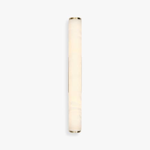 Cameron LED Wall light stone white / L 45 cm - Jade stone - NV GALLERY - Translucent Jade / Gold - Iron, Jade
