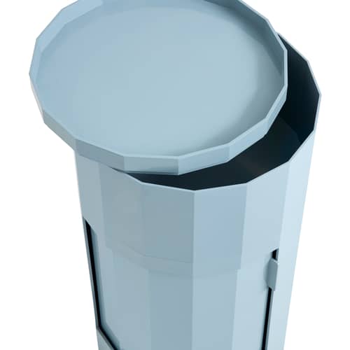 Ablage Facet High plastikmaterial blau / H 66 cm - 1 Tür / Mit Rollen - Hay - Misty Blau - Recyceltes ABS