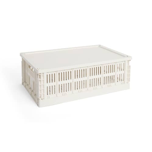 Coperchio  materiale plastico bianco / Cassa a colori grande 35,5 x 54,5 cm - Hay - Bianco - Polipropilene riciclato