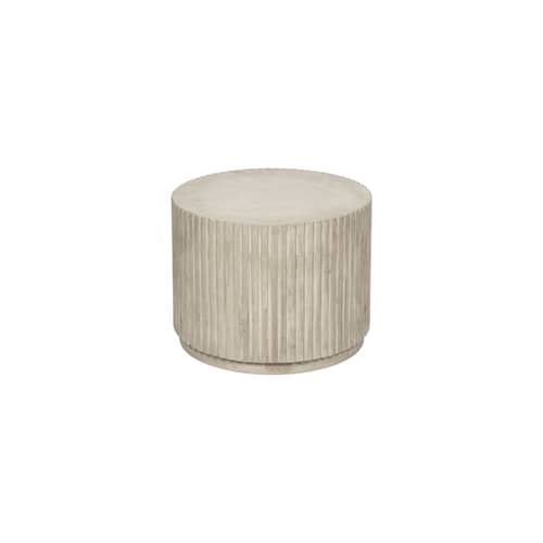 Couchtisch Rillo Podium keramik beige / Ø 56 x H 42 cm - BROSTE COPENHAGEN - Antik-Beige - Tonfaser