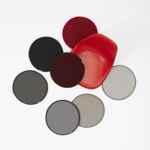 Coussin d\'assise Seat Dots tissu marron noir / Ø 38 cm - Réversible - Vitra - Noir / Marron - Mousse, Tissu