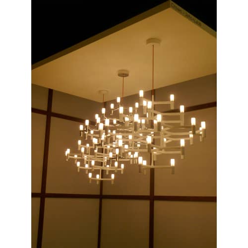 Pendelleuchte Crown Minor metall / Ø 77 cm - Nemo - Aluminium - Aluminium, Opalglas