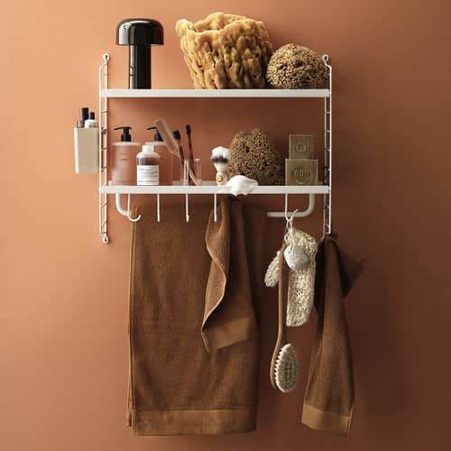 Etagère String Bathroom / Pour salle de bain - L 58 x H 50 x P 20 cm - String Furniture - Blanc - Acier thermolaqué