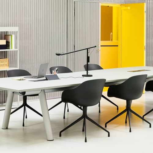 Lampe de bureau Fifty-Fifty LED métal noir / Orientable - Hay - Noir - Aluminium thermolaqué