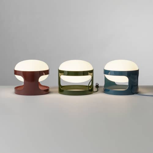 Lampe de table KD28 plastique rouge / Joe Colombo, 1967 - Recyclé - Kartell - Bordeaux - PMMA recyclé
