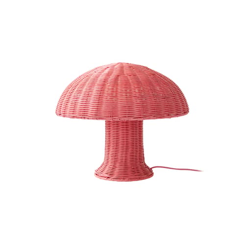 Lampe de table Rattan rose / Ø 34 x H 30 cm - HK LIVING - Rose Blush - Rotin