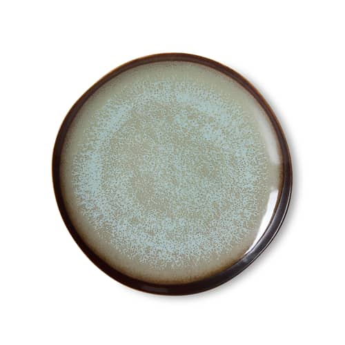 Piatto da dessert 70s ceramics ceramica grigio / Set di 2 - Ø 22 cm - HK LIVING - Contrasto - Gres smaltato