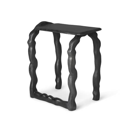 Rotben End table metal black / Stool - Recycled cast aluminium - Ferm Living - Black - Recycled cast aluminium