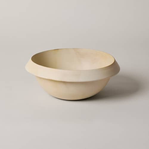 Salatschüssel Erena keramik beige / Ø 31.5 x H 12 cm - Ferm Living - Creme - Sandstein