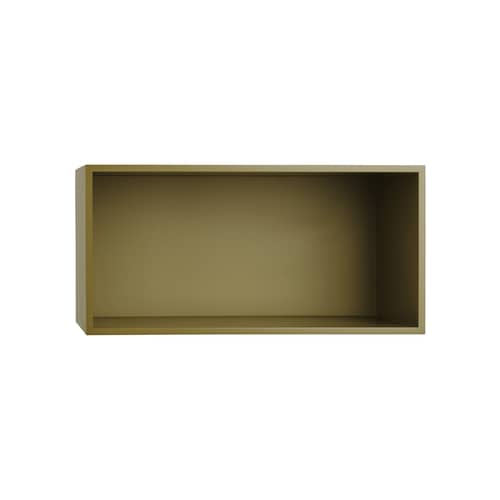 Mini Stacked Shelf wood green / Large rectangular 49x24 cm / With bottom - Muuto - Khaki green - Painted MDF