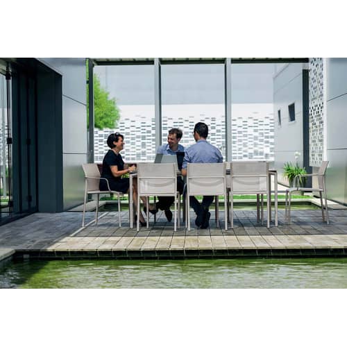 Table rectangulaire Calvi métal violet / 195 x 95 cm - 10 à 12 personnes - Fermob - Cerise noire - Aluminium peint