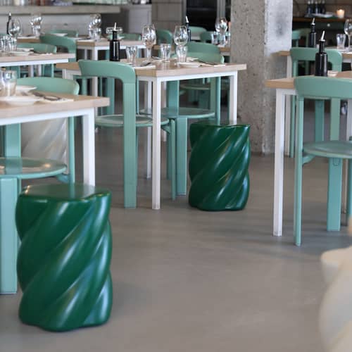 Tabouret Marshmallow vert / Ø 33 x H 45 cm - & klevering - Vert - Polyrésine