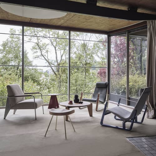 Tabouret N° 307 / Jean Prouvé, 1951 - Vitra - Chêne naturel / Blanc Colombe - Acier, Chêne massif naturel