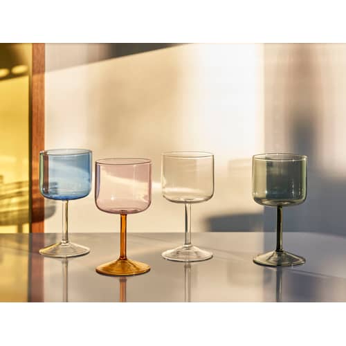 Set de 2 verres à vin Tint - Hay - Rose / Jaune - Verre borosilicaté