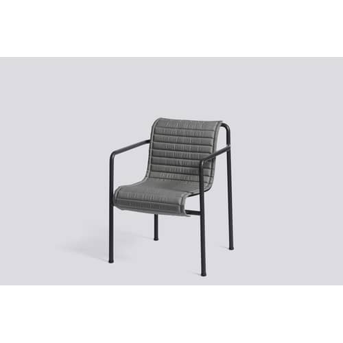 Zubehör  textil grau / Integralkissen Quilted - Für Sessel Palissade Dining Large - Hay - Anthrazit - Schaumstoff