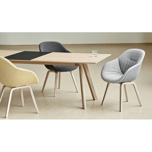 Ausziehtisch CPH 30 holz natur / L 200 bis 400 x Breite 90 cm - Eiche - Hay - Eiche / Fußgestell Eiche - Eichenfurnier, massive Eiche