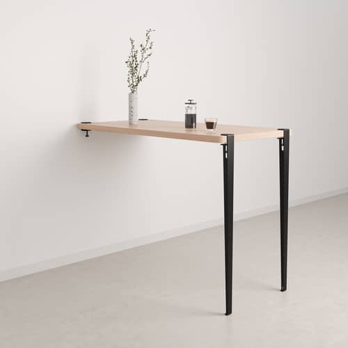  Base, legs metal black with clamp bracket / H 75 cm - To create a table & desk - TIPTOE - Graphite black - Powder coated steel