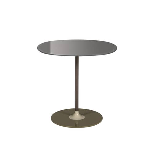 Beistelltisch Thierry glas grau / 45 x 45 x H 45 cm - Glas - Kartell - Hellgrau - bemalter Stahl, Einscheiben-Sicherheitsglas