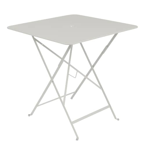 Table pliante Bistro / 71 x 71 cm - Trou pour parasol - Fermob - Gris argile - Acier laqué