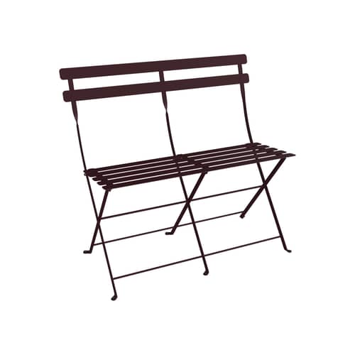 Banquette extérieure Bistro metall violett / Klappbar - 2-Sitzer / L 88 cm - Fermob - Schwarze Kirsche - Stahl