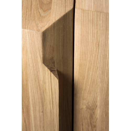 Buffet Stairs bois naturel / Chêne massif - L 150 cm / 3 portes - Ethnicraft - L 150 cm / Chêne - Chêne massif, Métal verni