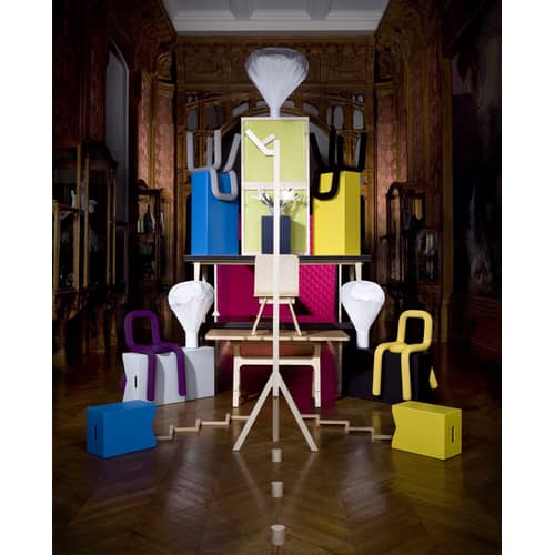 Chaise rembourrée Bold tissu noir / Big Game, 2009 - Moustache - Noir - Acier, Mousse, Tissu