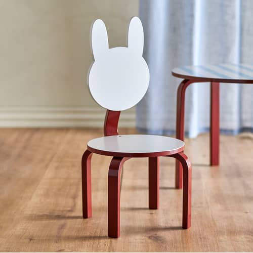 Liova Children\'s chair wood red - Bloomingville - Brick red / white - MDF, Plywood
