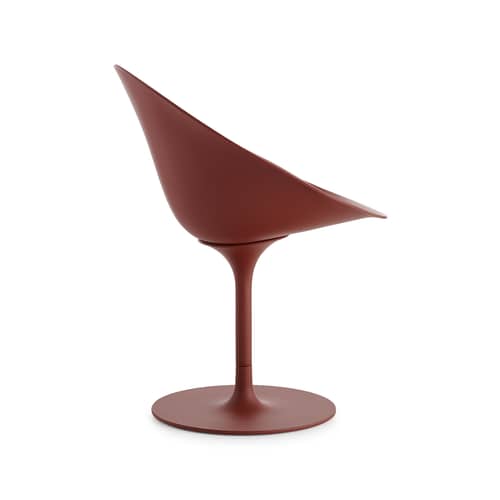 Drehsessel Ero/S/ plastikmaterial rot / Soft-Touch-Oberfläche - Kartell - Bordeaux, matt (Soft-Touch) - bemaltes Polykarbonat, Gegossenes Aluminium