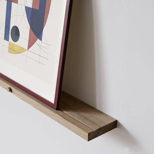 Etagère porte-cadres Gallery Shelf bois naturel / L 70 x Prof. 8 cm - Rainurée - MOEBE - Chêne naturel - Chêne massif