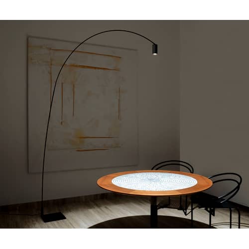 Lampadaire Fox métal noir / LED - H 225 cm / Pivotant & orientable - Nemo - Noir mat - Acier, Aluminium