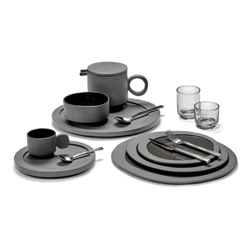 Inner Circle Glass glass grey / 15 cl - Glass - valerie objects - 15 cl / Smoked grey - Glass