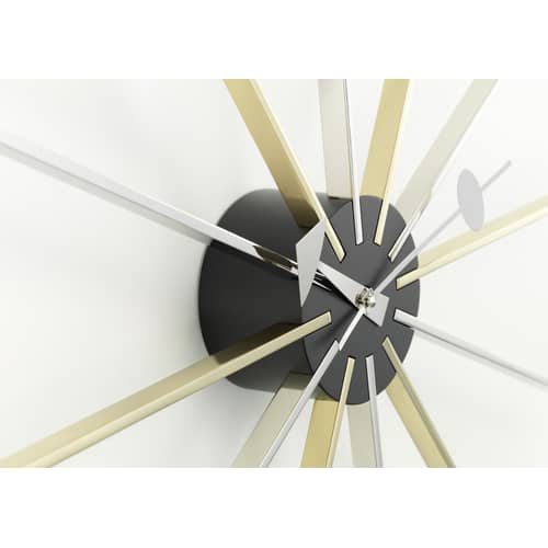 Horloge Star Clock    / By George Nelson, 1948-1960 / Ø 61 cm - Vitra - Chromé, laiton & noir - Métal