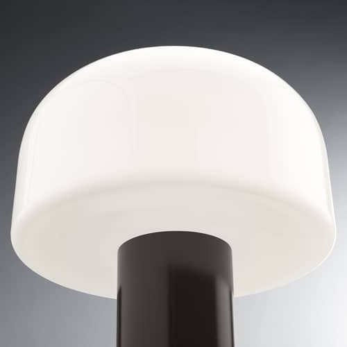 Lampada da tavolo Bellhop Glass T vetro marrone - Flos - Cioccolato - Alluminio, Vetro opalino triplex