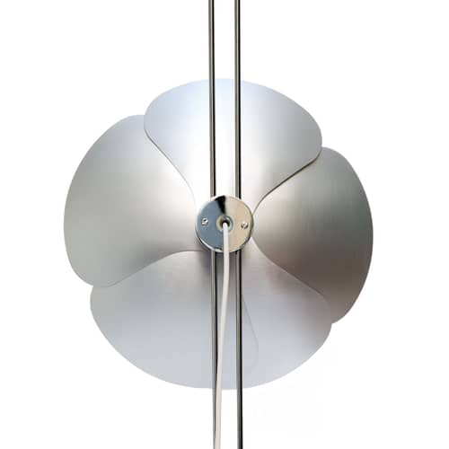 Lampadaire 2093-150 métal blanc / 2 fleurs - Olivier Mourgue, 1967 - DISDEROT - Blanc & acier - Aluminium, Inox poli, Métal laqué