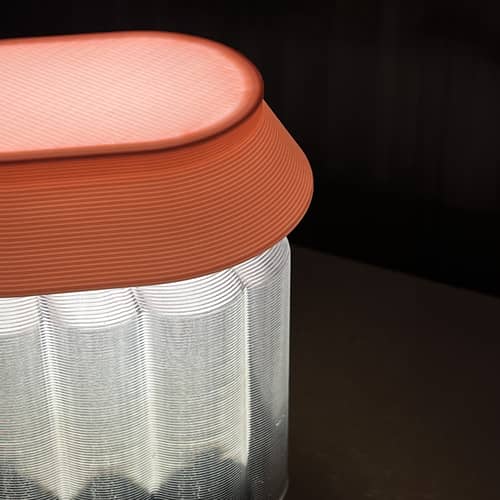 Lampe de table Nour / Plastique recyclé - Fabriqué en France - Warren & Laetitia - Vert forêt / Rose - Plastique recyclé